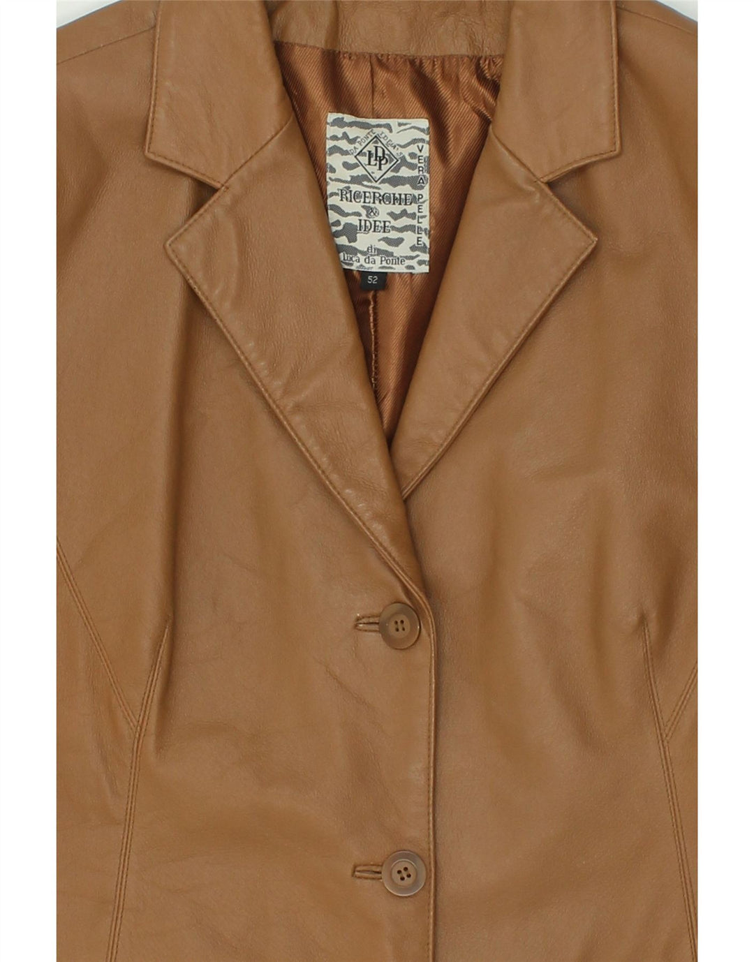 VINTAGE Womens Leather Jacket IT 52 2XL Brown Leather Vintage Vintage and Second-Hand Vintage from Messina Hembry 