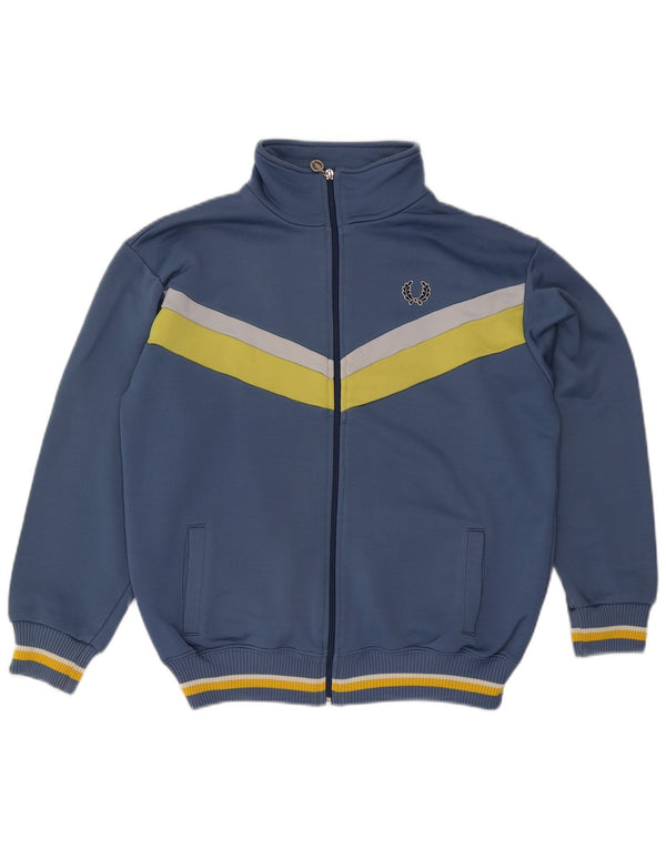 Giacca da tuta da uomo Fred Perry in cotone color block blu medio