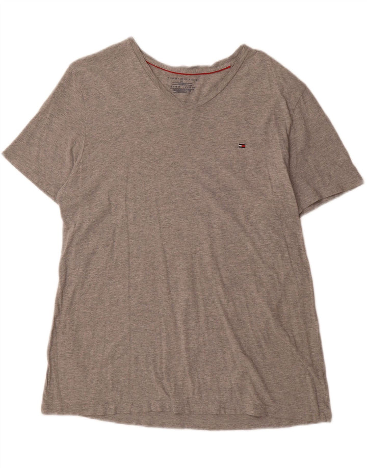TOMMY HILFIGER Mens T-Shirt Top Large Grey Cotton Vintage Tommy Hilfiger and Second-Hand Tommy Hilfiger from Messina Hembry 