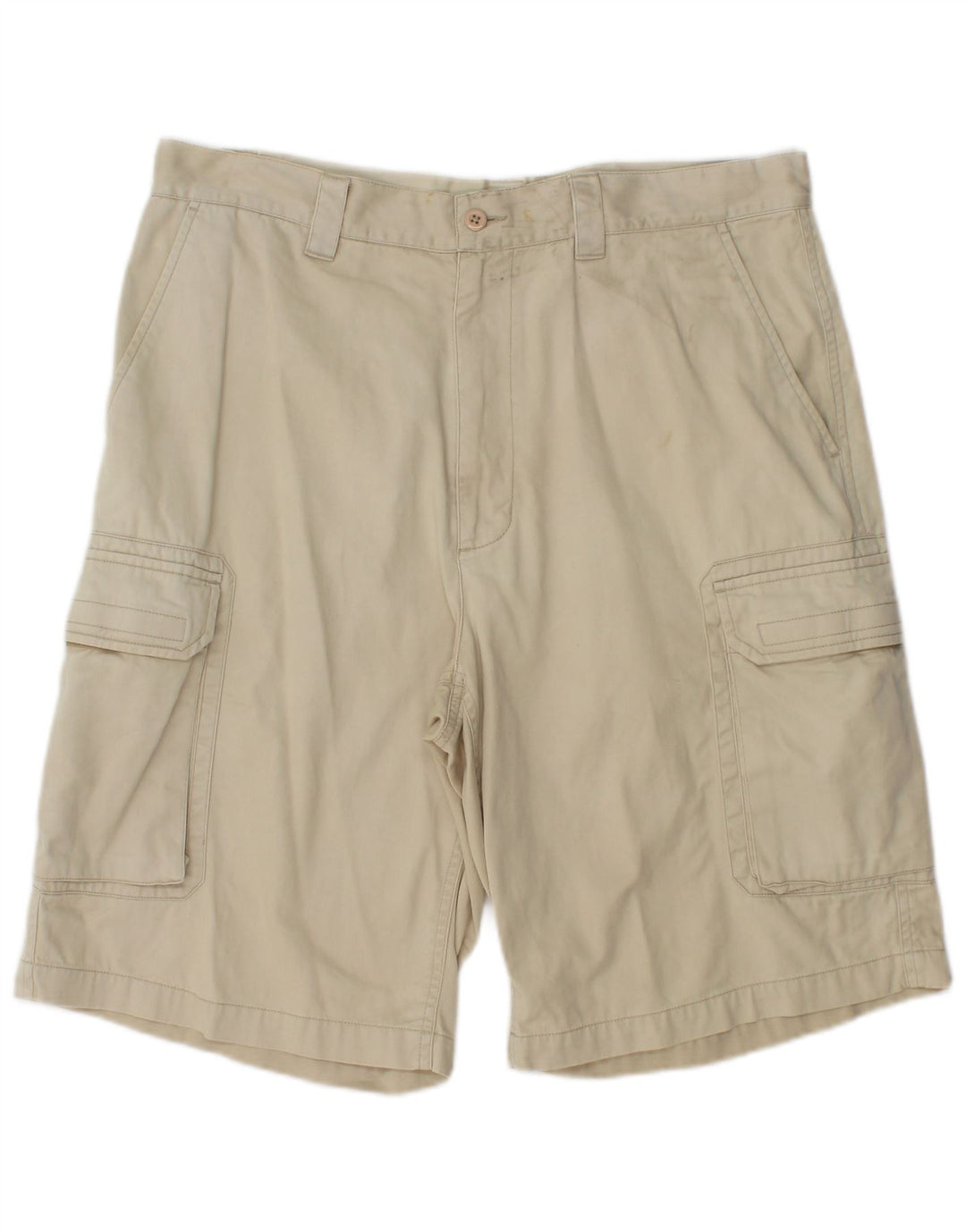 Dkny Mens Cargo Shorts W34 Large Beige Cotton