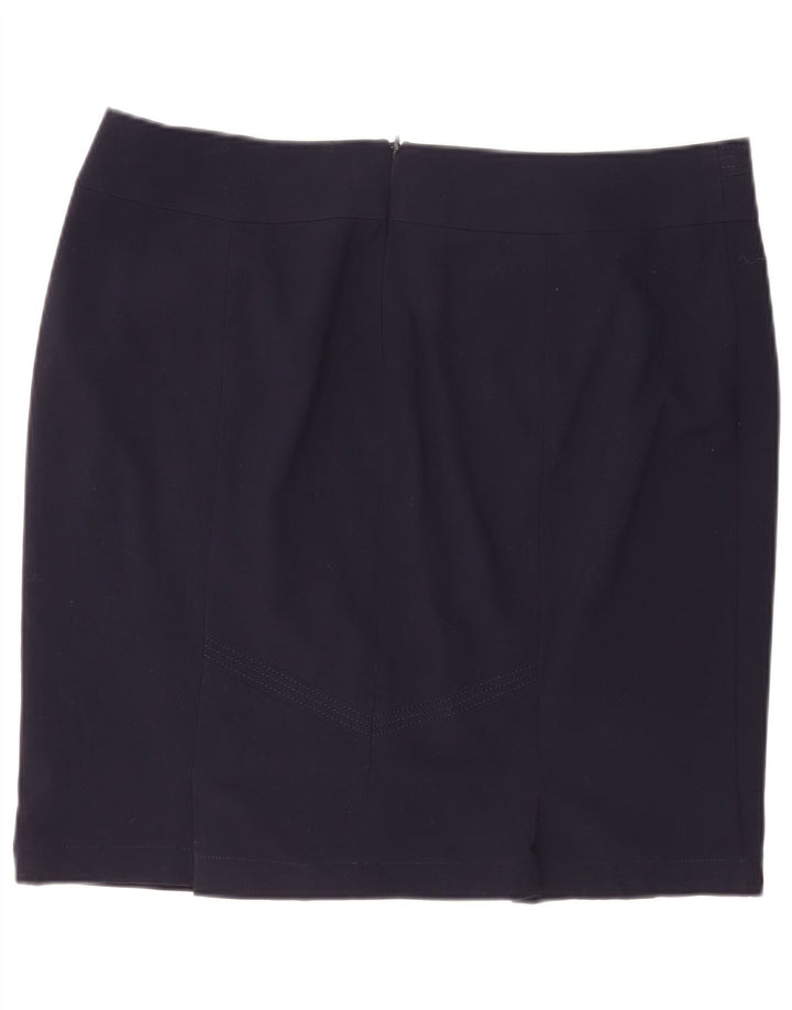 Marks & Spencer Mininederdel til kvinder UK 20 2XL W40 Marineblå polyester