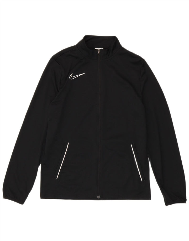 Nike Boys Dri Fit Tracksuit Top Jacket 13-14 Years XL Black Polyester