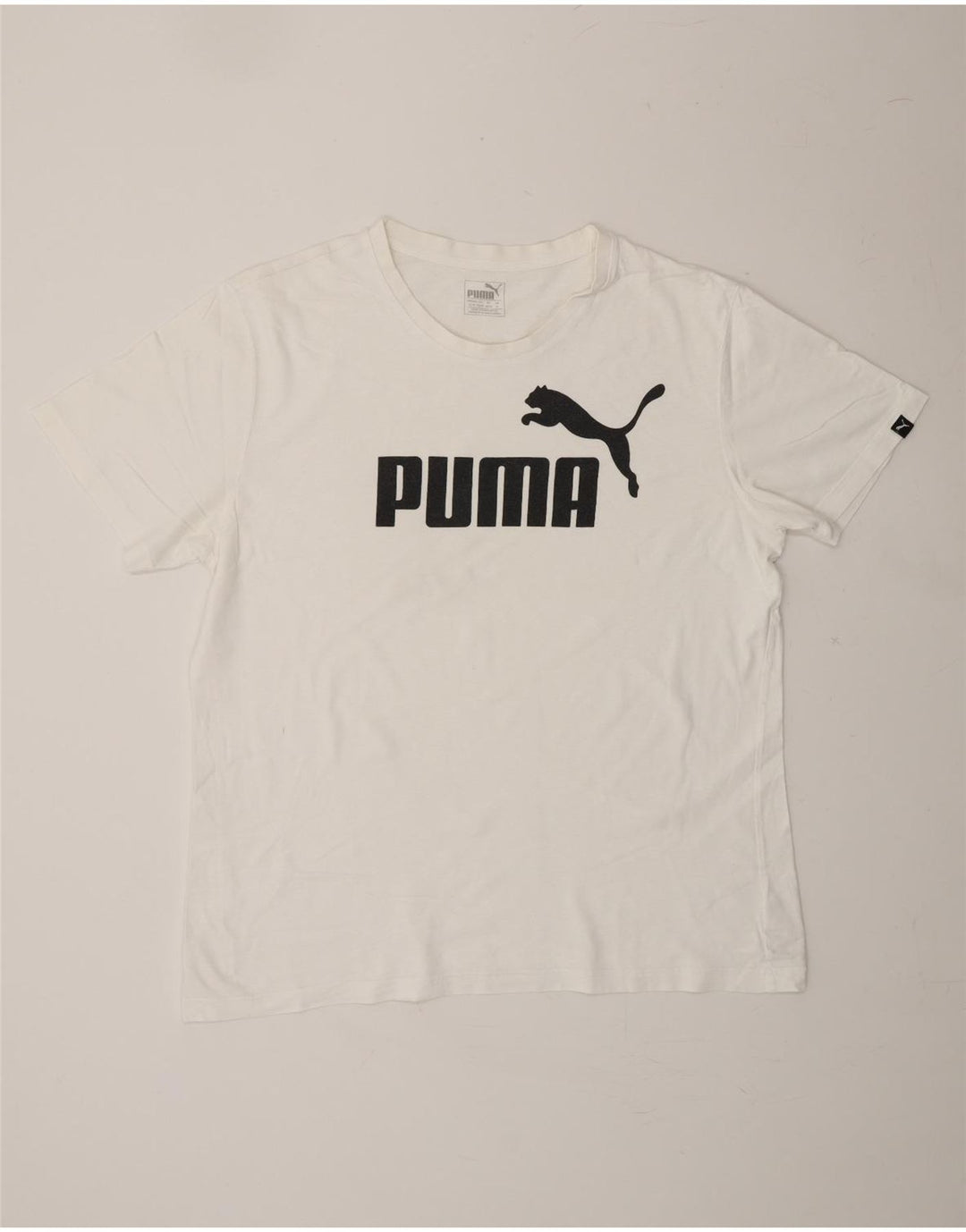 PUMA Mens Graphic T-Shirt Top XL White Cotton Vintage Puma and Second-Hand Puma from Messina Hembry 