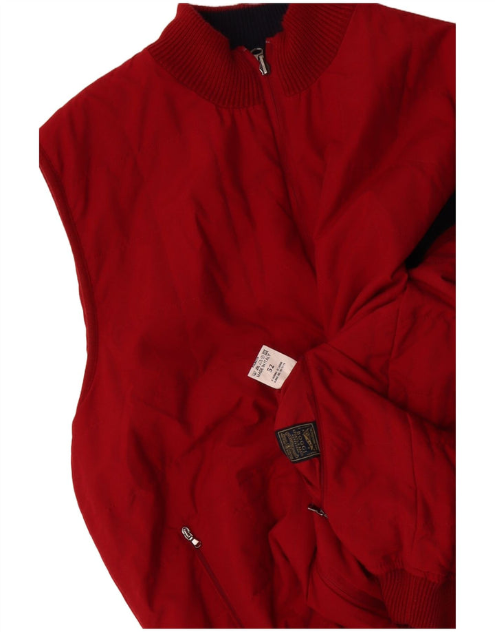 BOGGI Mens Reversible Gilet IT 52 XL Red Polyacrylic