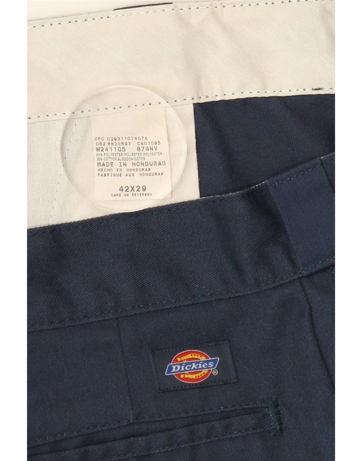 DICKIES Mens Straight Chino Trousers W42 L29 Blue Polyester Vintage Dickies and Second-Hand Dickies from Messina Hembry 