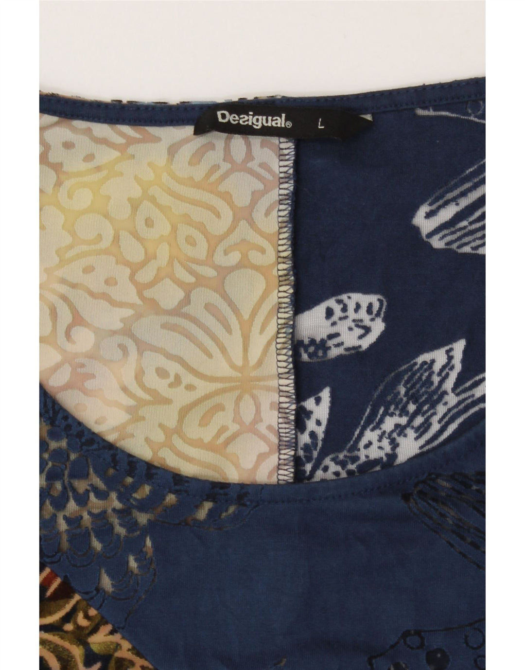 Desigual Womens Oversized Top 3/4 Sleeve UK 16 Large Multicoloured Floral