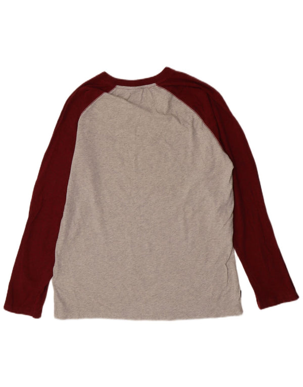 Superdry Garçon Top Manches Longues 15-16 ans XL Gris Colorblock Coton