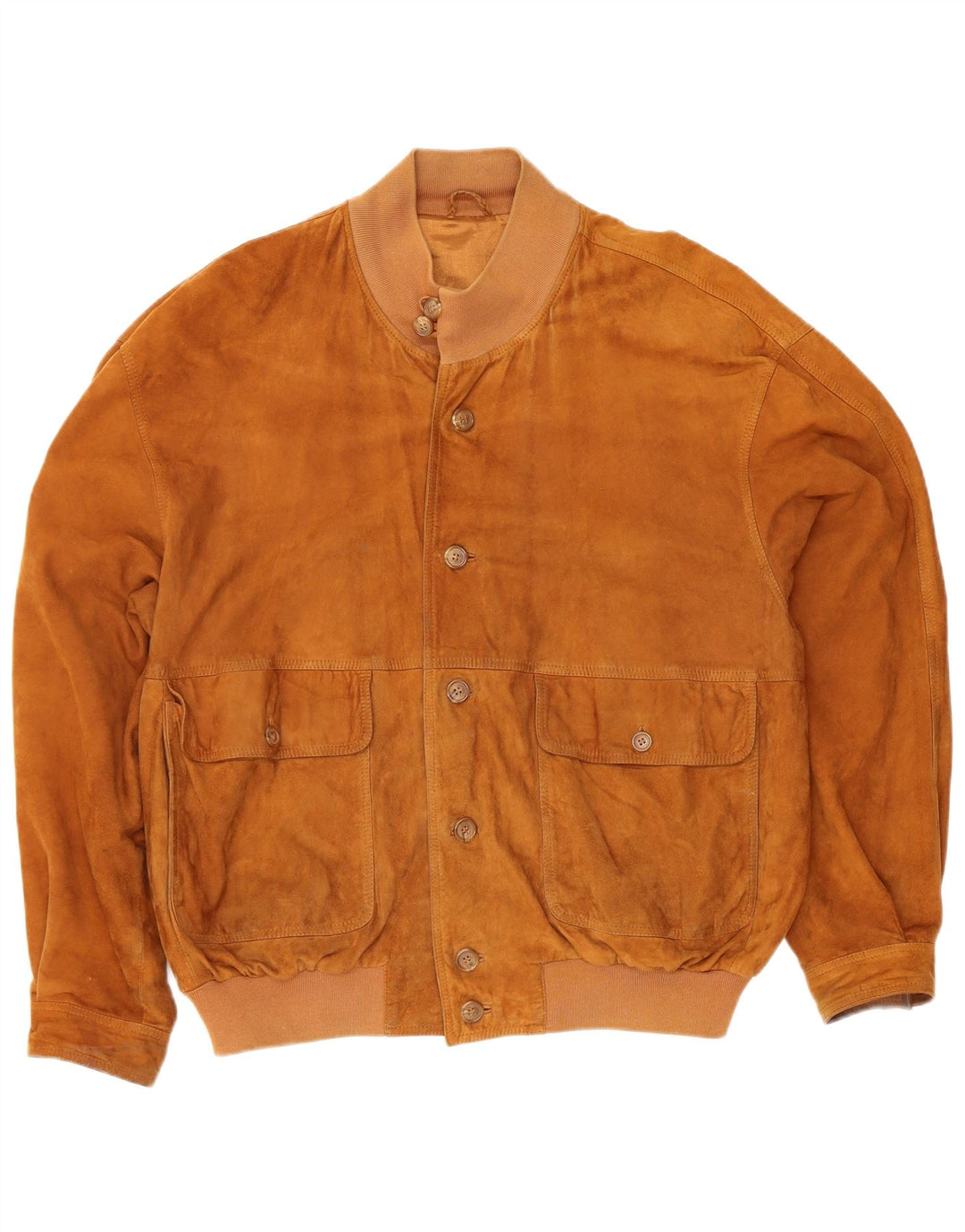 Kapraun Mens Suede Bomber Jacket UK 42 XL Brown