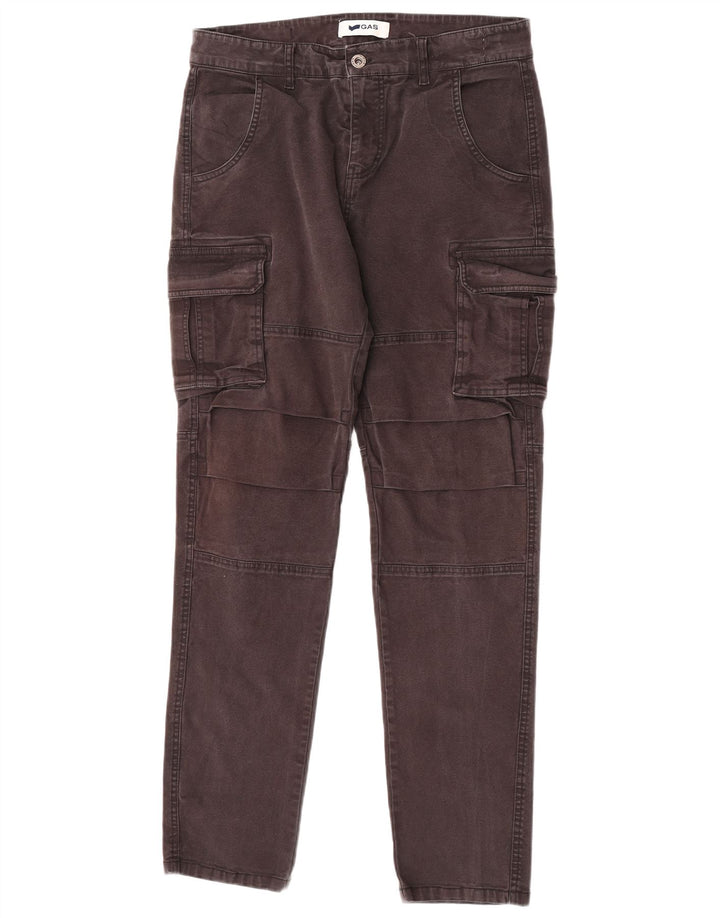 Gas Mens Slim Cargo Trousers Medium W32 L32 Grey Cotton
