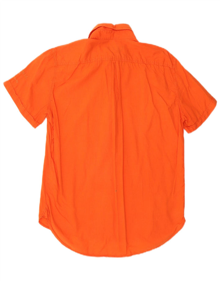 DIESEL Mens Short Sleeve Shirt Medium Orange Cotton