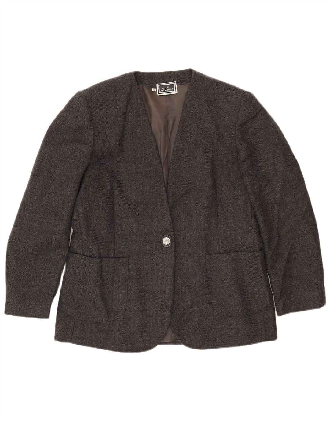 LUISA SPAGNOLI Womens 1 Button Blazer Jacket IT 48 XL Grey Wool