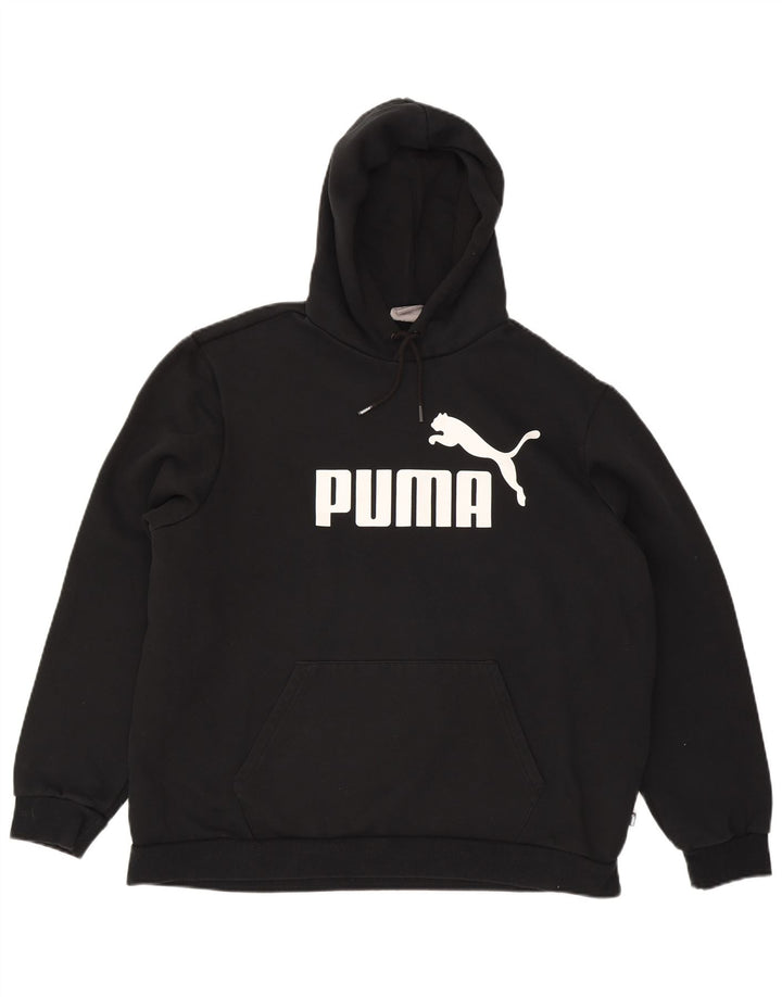 PUMA masculino gráfico moletom com capuz 2XL algodão preto