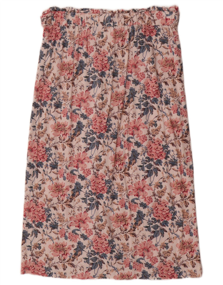 Oasis Womens Midi Skirt UK 14 Medium W30  Multicoloured Floral Viscose