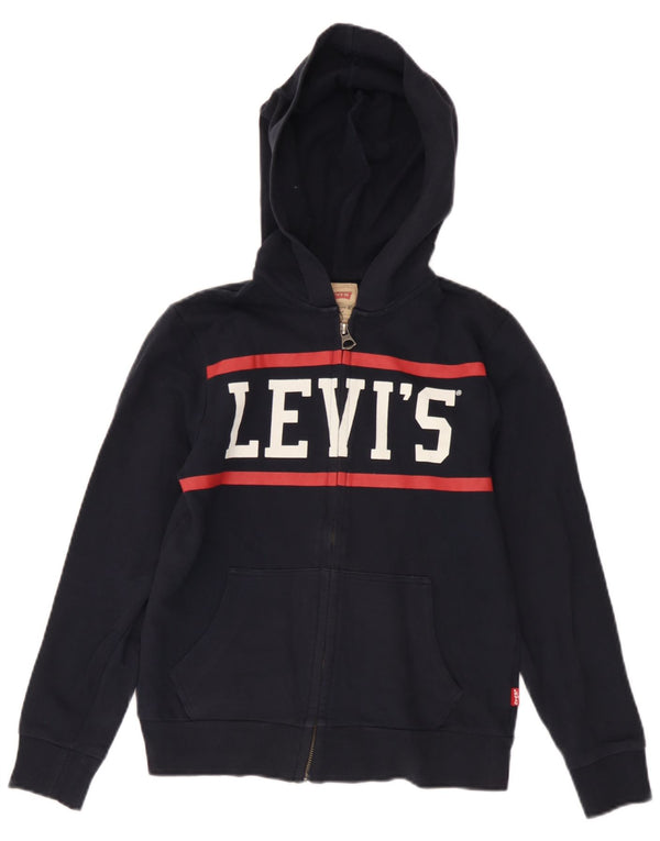 Levi's Boys Graphic Zip Hoodie Sweater 11-12 Years Navy Blue Cotton