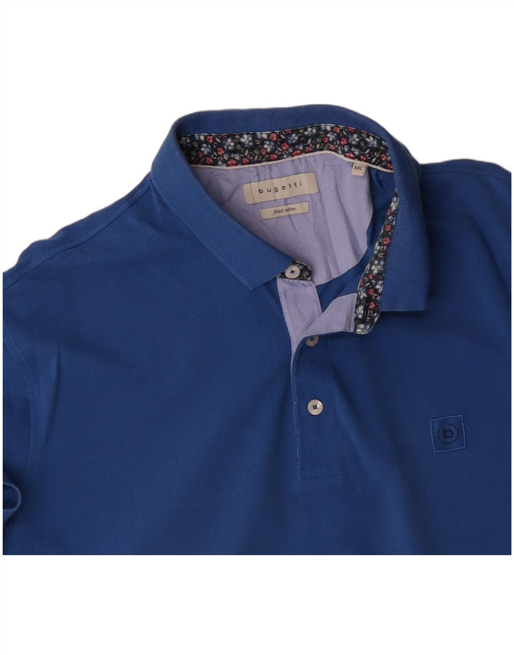 BUGATTI Herren Poloshirt 2XL Blaue Baumwolle