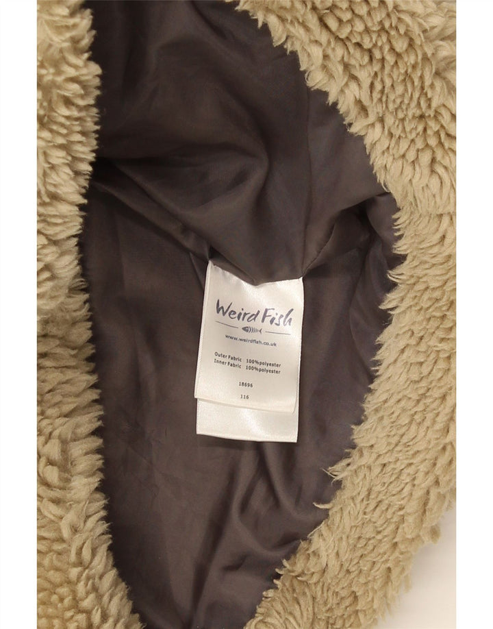 Weird Fish Womens Teddy Bear Sherpa Jacket UK 12 Medium Beige Polyester