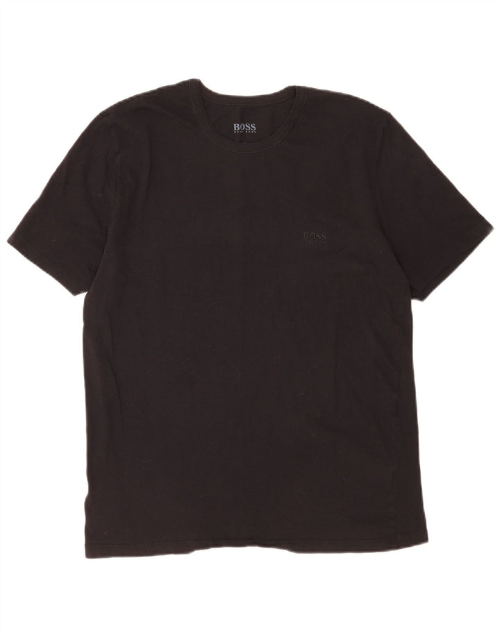 Hugo Boss Mens T-Shirt Top Large Black Cotton