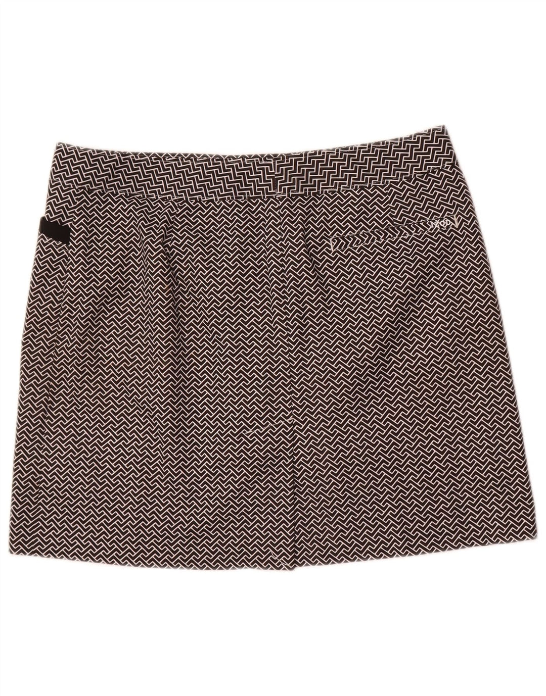 Izod Dame Golf Mini Nederdel US 8 Medium W32 Sort Geometrisk Polyester