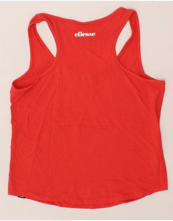 ELLESSE Womens Crop Graphic Vest Top UK 12 Medium Red Vintage Ellesse and Second-Hand Ellesse from Messina Hembry 