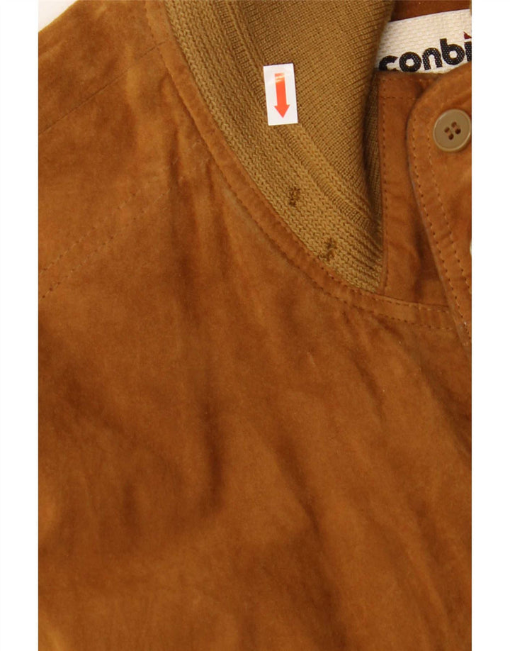 Jaqueta bomber masculina de camurça Conbipel IT 52 grande couro marrom