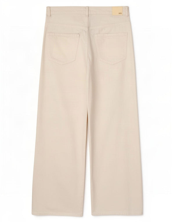 Zara Vaqueros De Pierna Ancha De Tiro Alto Para Mujer EU 40 Medium W30 L29 Blanco