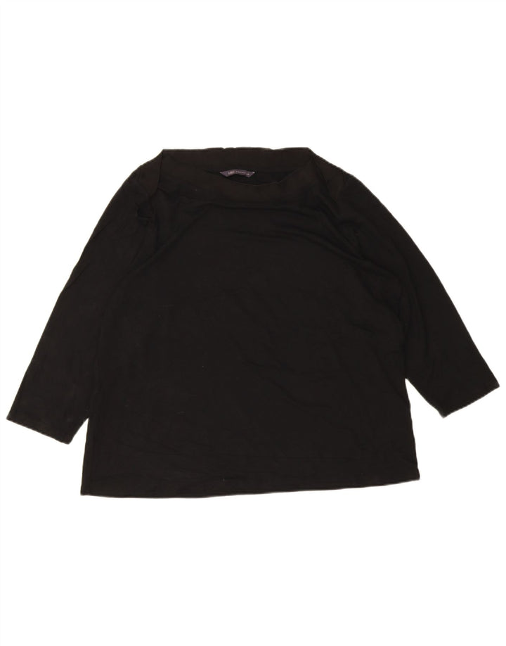 Marks & Spencer Womens Top 3/4 Sleeve UK 18 XL Black Viscose