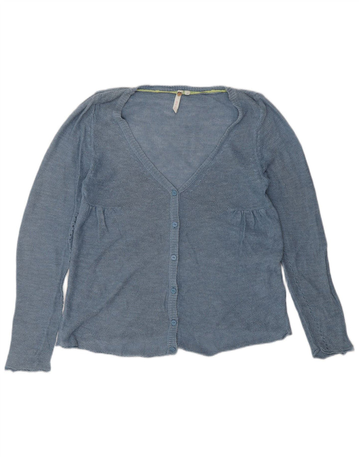 WHITE STUFF Womens Cardigan Sweater UK 10 Small  Blue Linen