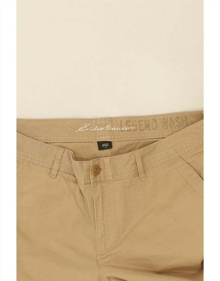 EDDIE BAUER Womens Legendwash Chino Shorts US 12 Large W34  Beige Cotton | Vintage Eddie Bauer | Thrift | Second-Hand Eddie Bauer | Used Clothing | Messina Hembry 