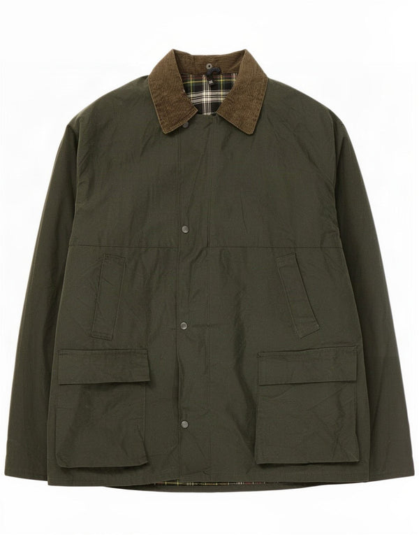 Vintage Herrenjacke aus gewachster Baumwolle UK 46 3XL Grün