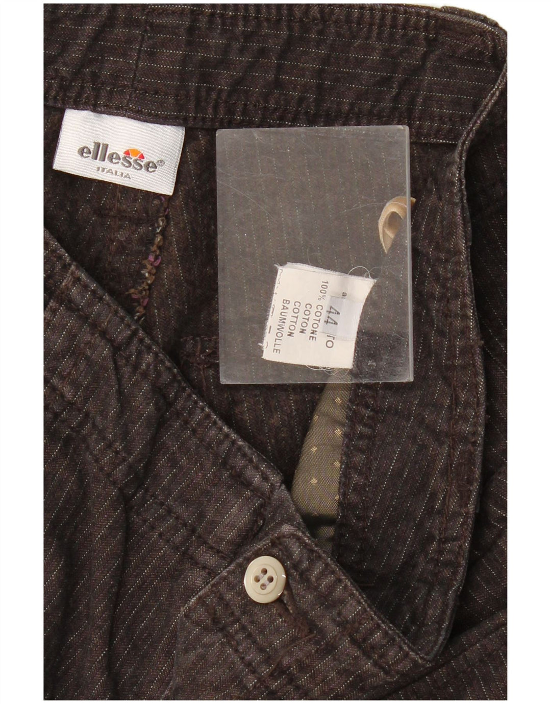 ELLESSE Womens Straight Cargo Trousers IT 44 Medium W32 L28 Grey Pinstripe