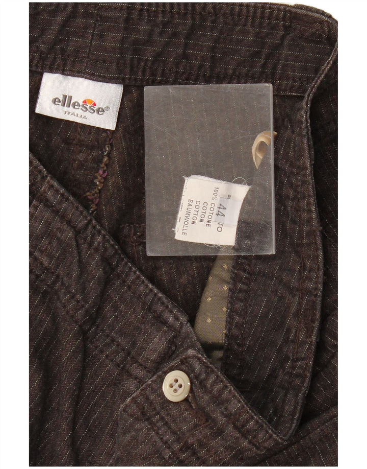 ELLESSE Womens Straight Cargo Trousers IT 44 Medium W32 L28 Grey Pinstripe