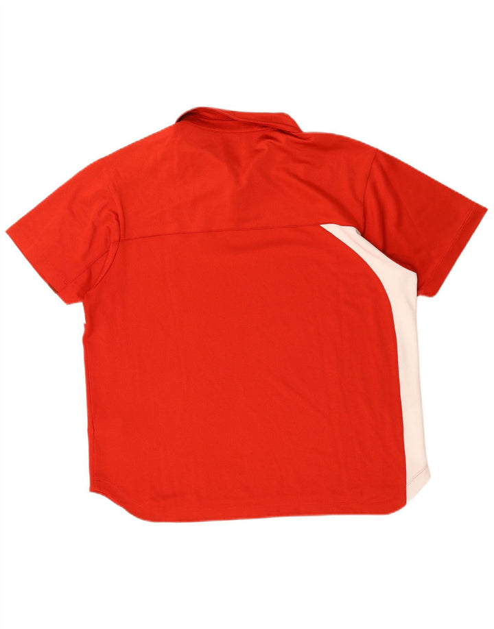 Camisa polo masculina Fila grande poliéster colorblock vermelho