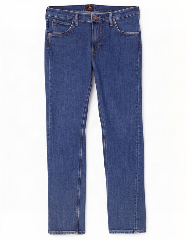 Lee Mens Daren Zip Fly Straight Jeans W34 L32 Plavi pamuk
