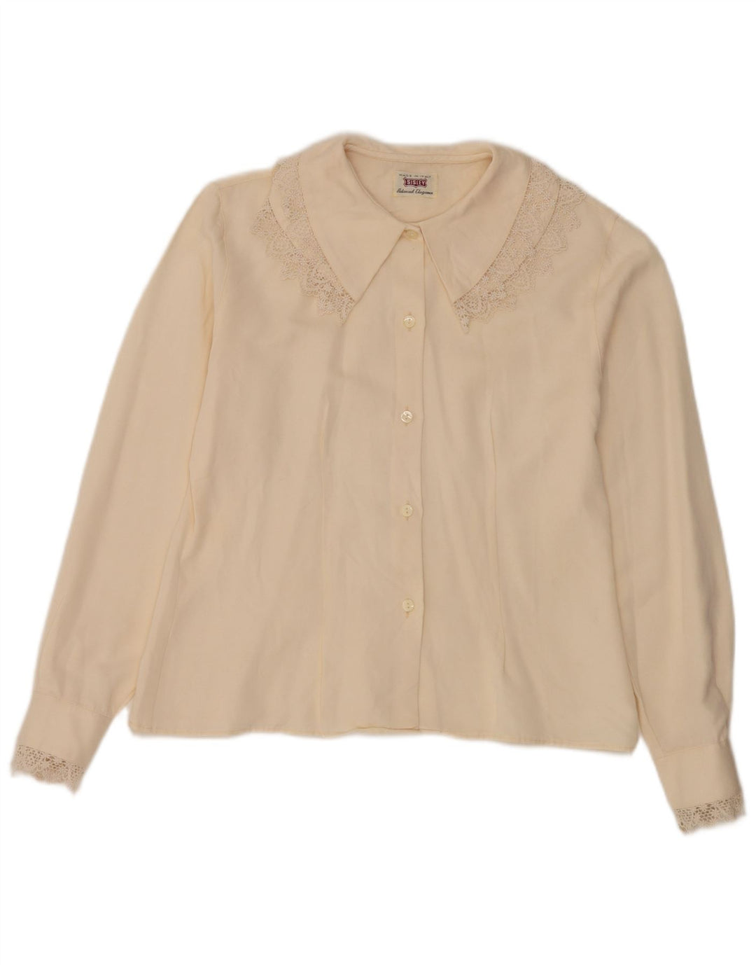 Sisley Womens Shirt Blouse UK 14 Medium Off White Floral
