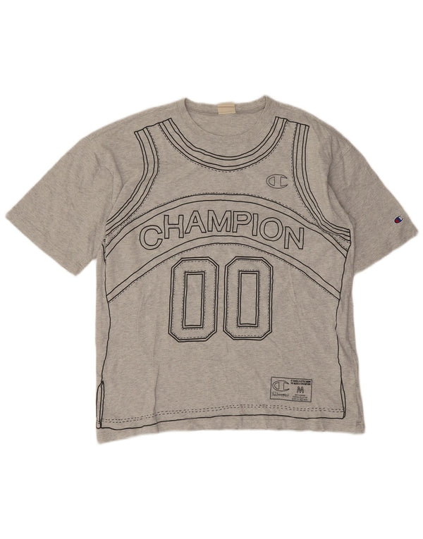 Champion Camiseta Gráfica Para Hombre Top Grande De Algodón Gris