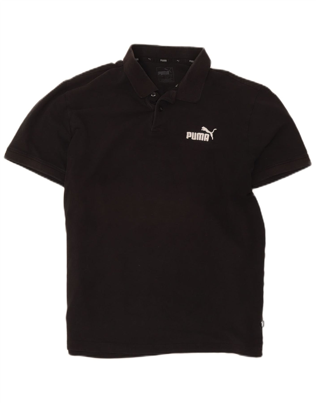 Puma Mens Polo Shirt Large Black Cotton