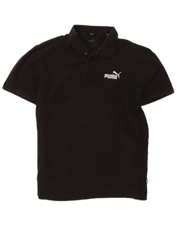 Puma Mens Polo Shirt Large Black Cotton