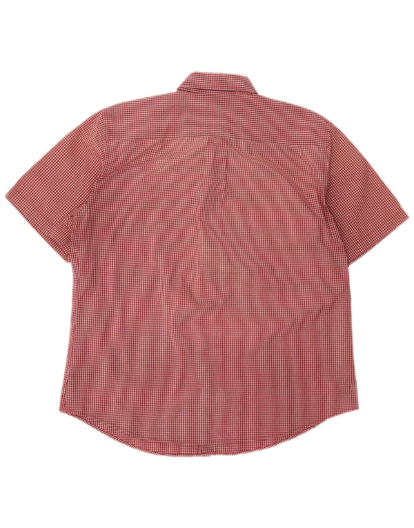Dockers Camisa de manga corta para hombre, ajuste regular, talla 16 1/2, algodón rojo grande