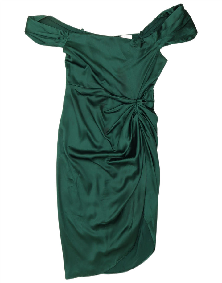 QUIZ Womens Off Shoulder Dress UK 14 Large Green