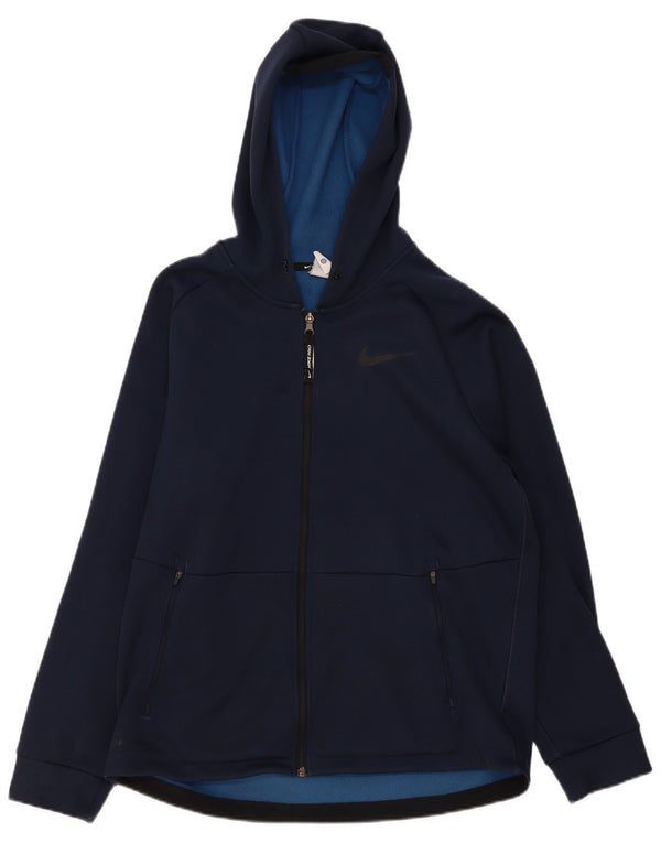 Nike Mens Therma-Fit Zip Hoodie Sweater Medium Navy Blue Polyester