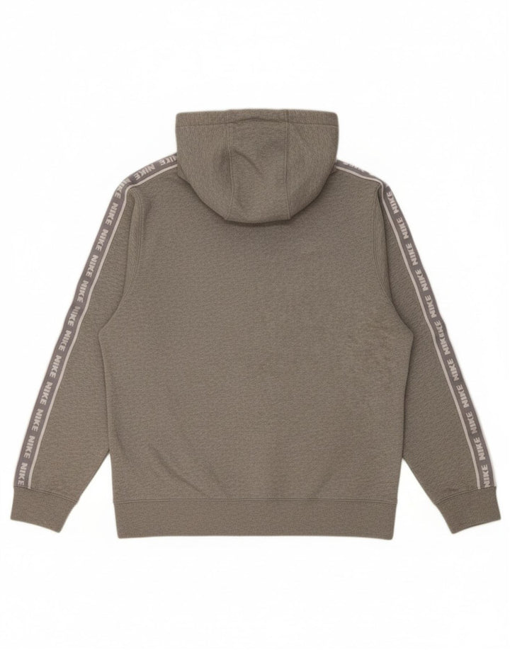 Felpa con cappuccio grafica Nike da uomo in cotone chiazzato grigio medio