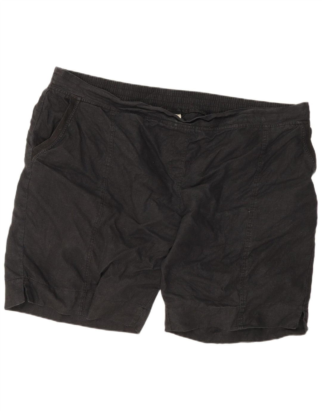 Marks & Spencer Mens Chino Shorts W52 5XL Black Linen