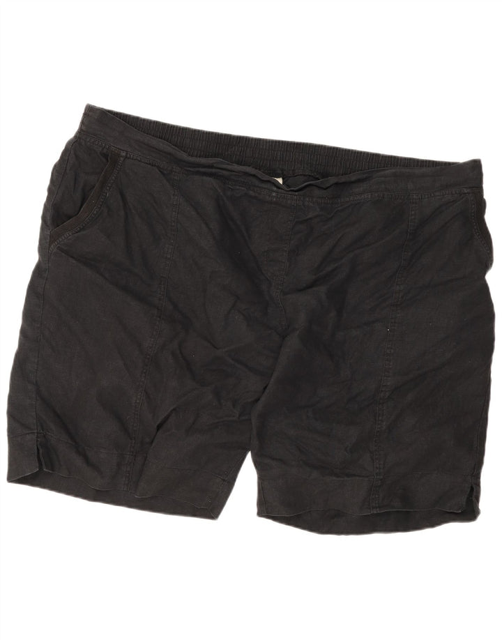 Marks & Spencer Mens Chino Shorts W52 5XL Black Linen