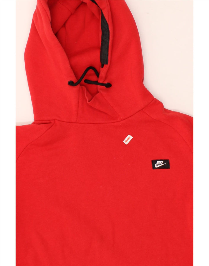 NIKE Mens Hoodie Jumper Medium Red Cotton