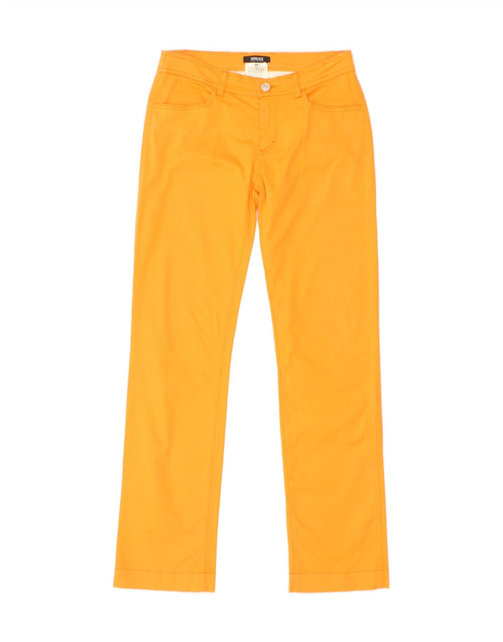 VERSACE Womens Straight Casual Trousers W26 L29 Orange Cotton Vintage Versace and Second-Hand Versace from Messina Hembry 