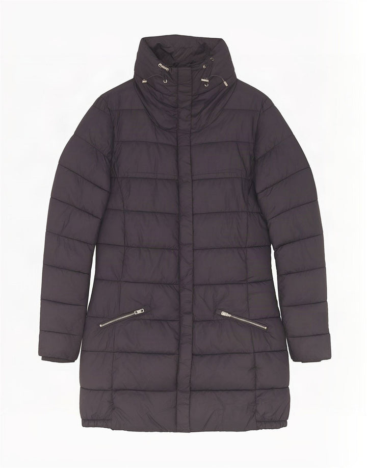 Casaco acolchoado feminino Massimo Dutti UK 10 pequeno poliéster azul marinho