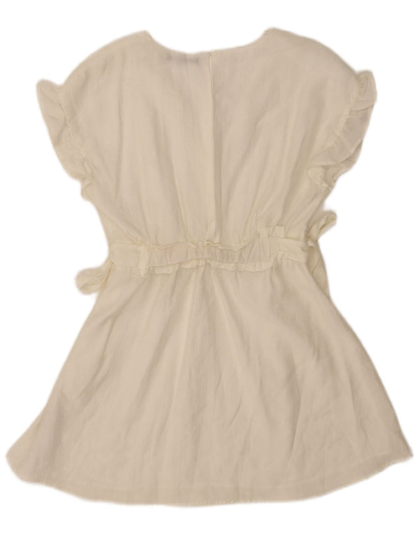 Vestido feminino Zara A-Line UK 12 Médio Off White Lyocell
