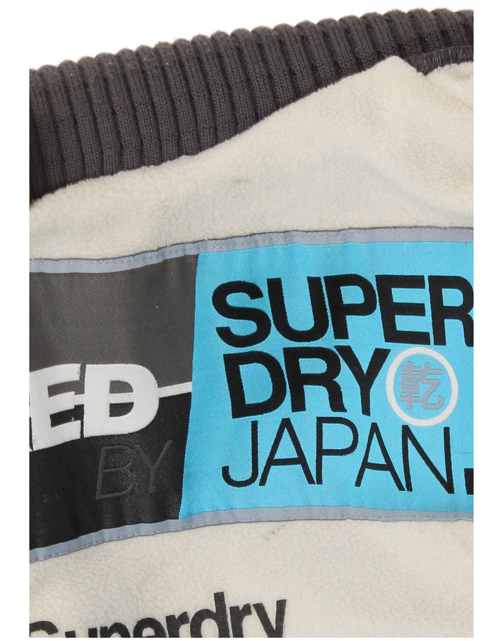 Superdry Womens Windattacker Hooded Windbreaker Jacket UK 18 XL Grey Nylon