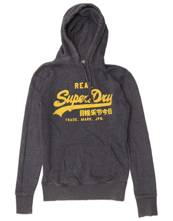 Superdry Mens Graphic Hoodie Jumper Small Navy Blue Cotton