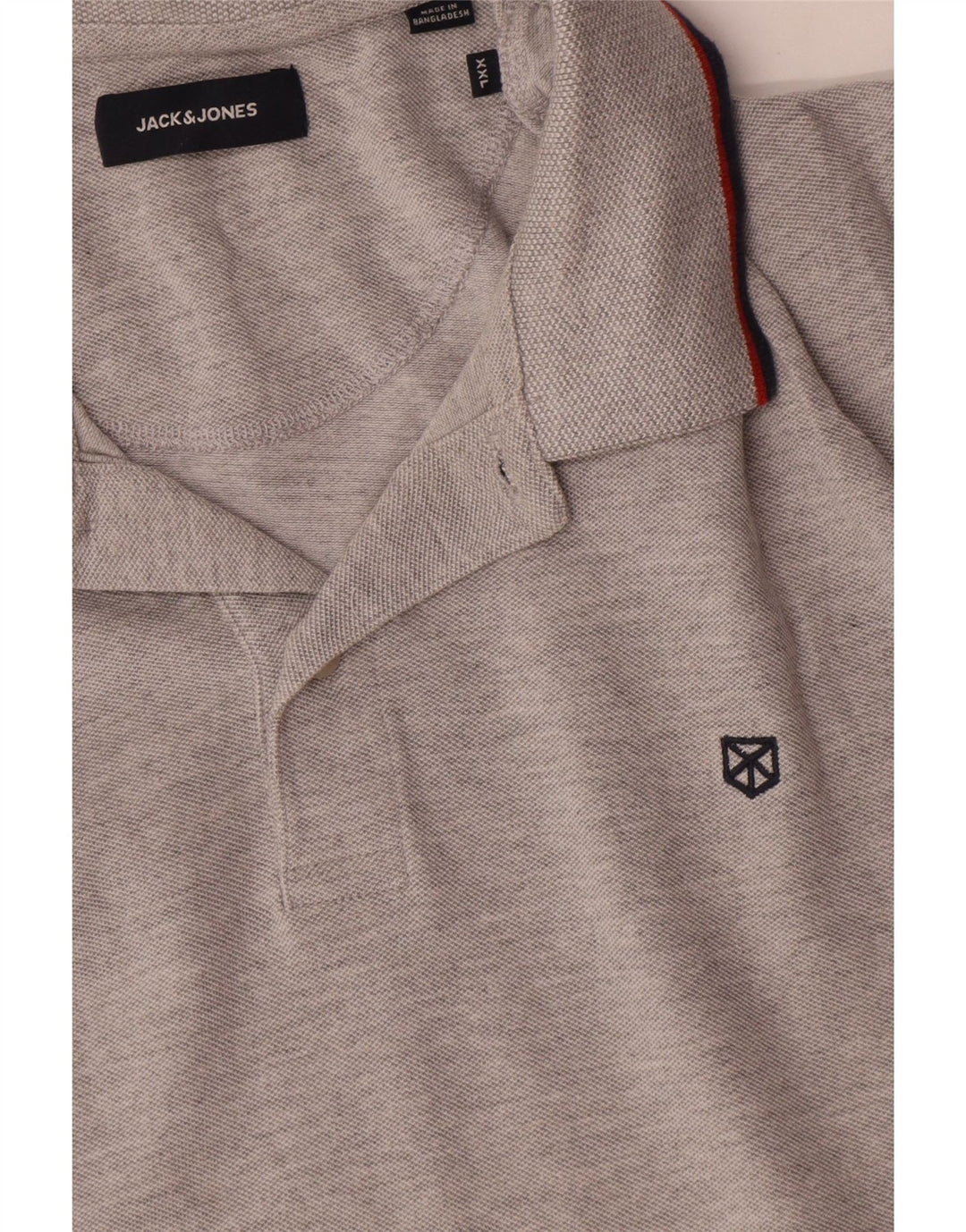 Jack & Jones Mens Polo Shirt 2XL Grey Cotton